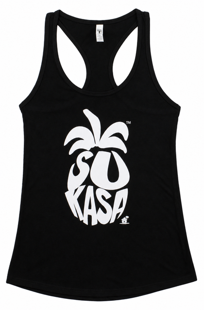Sukasa Pineapple Racerback Tank-Black