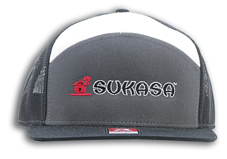 7 Panel Trucker-Charcoal/Blk/Wht – Sukasa