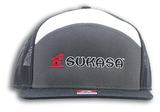 7 Panel Trucker-Charcoal/Blk/Wht