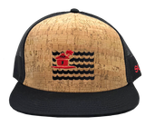 Sukasa Flag Flat Visor 5 Panel Cork Mesh Trucker