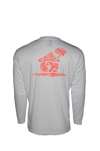 FLORAL HUT L/S PERFORMANCE TEE-White