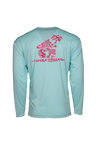 FLORAL HUT L/S PERFORMANCE TEE- Sea Frost