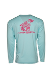 FLORAL HUT L/S PERFORMANCE TEE- Sea Frost