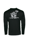 FLORAL HUT L/S PERFORMANCE TEE- Black