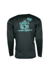 FLORAL HUT L/S PERFORMANCE TEE- Charcoal