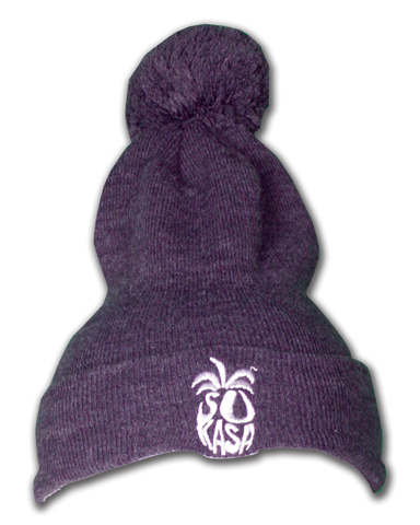 Sukasa Pineapple Pom Knit Beanie- Dark Gray